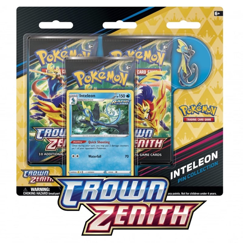 Pokémon Crown Zenith Inteleon Pin Collection